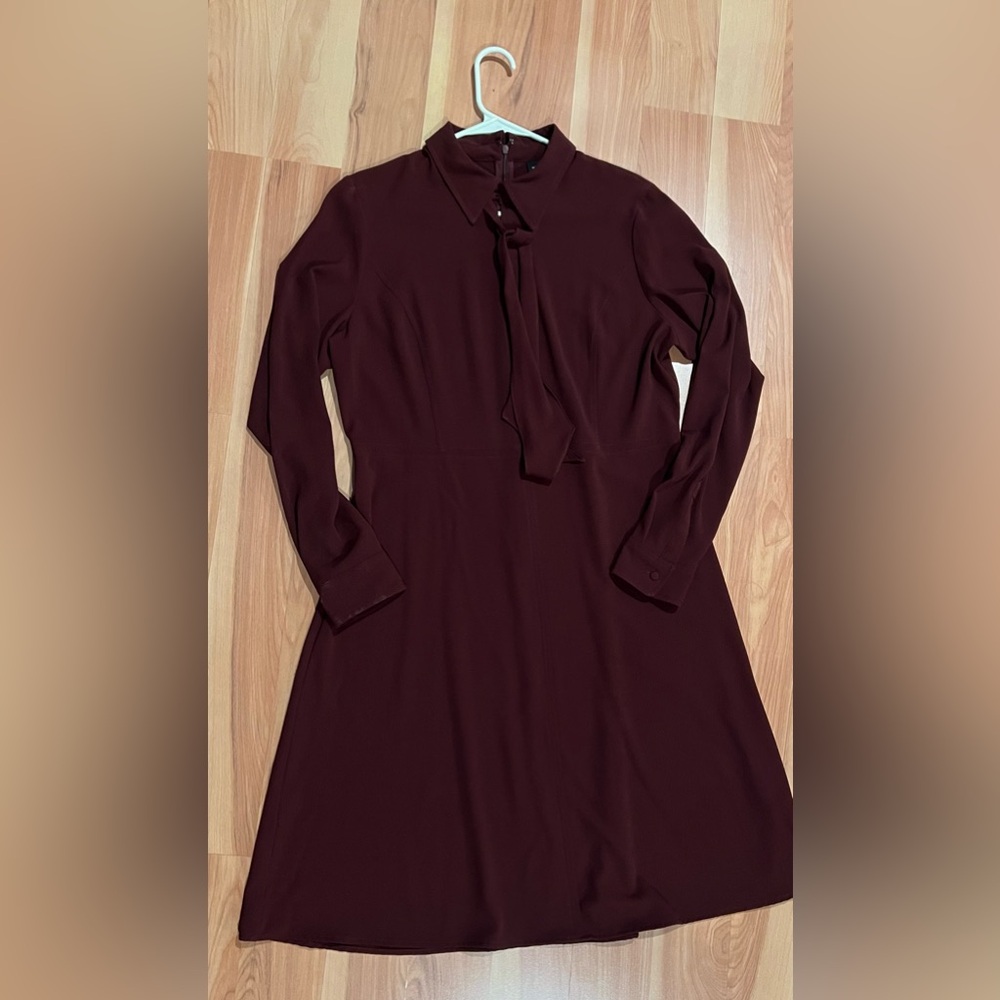 Modest Burgundy Midi Dress